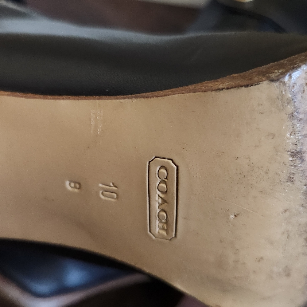 Coach Rory Black Leather Boots, Size 10 - Picture 11 of 12